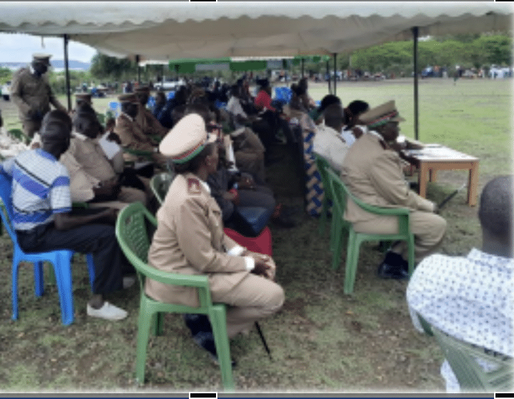 View of adults seated under a tent attending Hope School's Community Event to Sensitize School Heads, Teachers, Parents, Educational and Security Stakeholders on the Importance of Play in holistic growth of the Child.