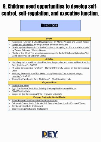A resource list on children's self-control, self-regulation, and executive function, featuring books, articles, organizations, and podcasts. A resource list on children's self-control, self-regulation, and executive function, featuring books, articles, organizations, and podcasts.