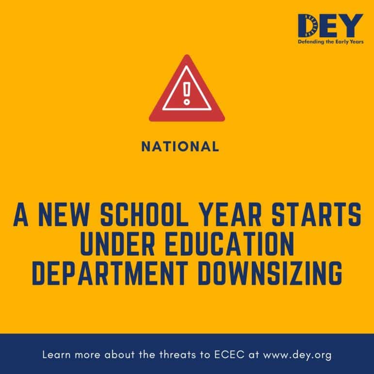 Yellow graphic with a red warning icon and text: 